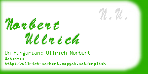norbert ullrich business card